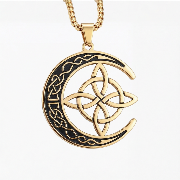 Lunara – Celtic Moon and Knot Pendant