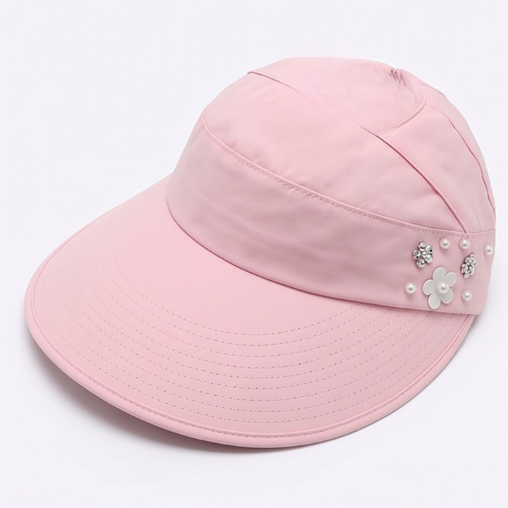 Solwen – Wide Brim Sun Visor with Ponytail Opening