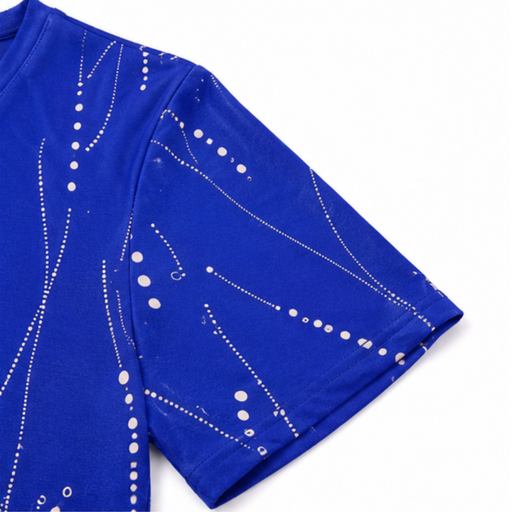 Vivelyn – Dimensional Print V-Neck Blouse