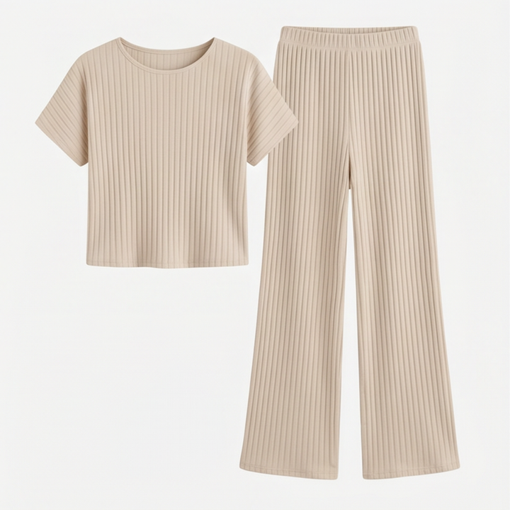 Velura – Women's Soft Ribbed Wide-Leg Set