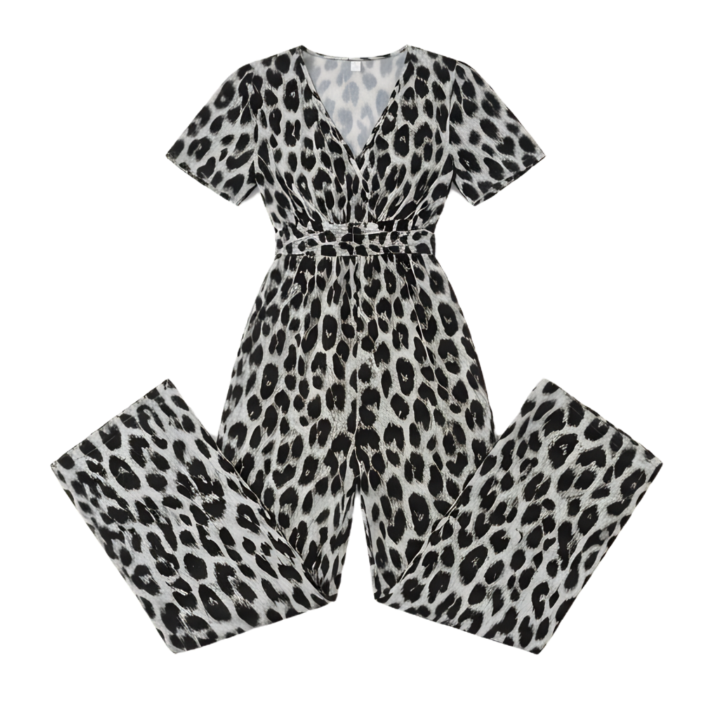 Florenza – Women's Cinched-Waist Leopard Jumpsuit