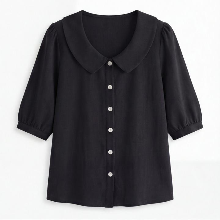 Collaré™ – Retro Peter Pan Collar Button Up Blouse