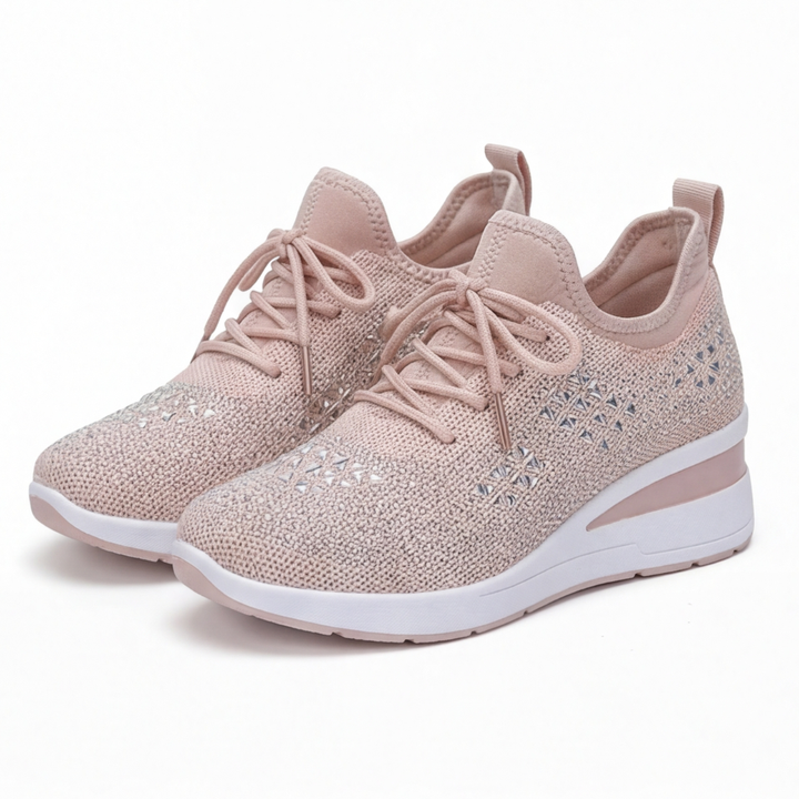 Stellara – Women’s Rhinestone Wedge Sneakers