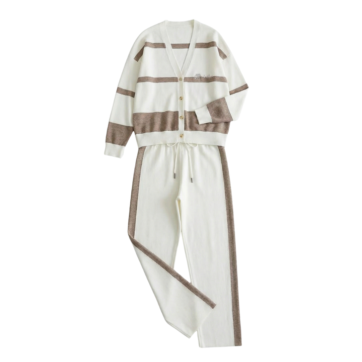 Lunessa™ – Striped Knit Cardigan and Pants Set