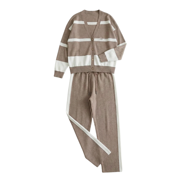Lunessa™ – Striped Knit Cardigan and Pants Set
