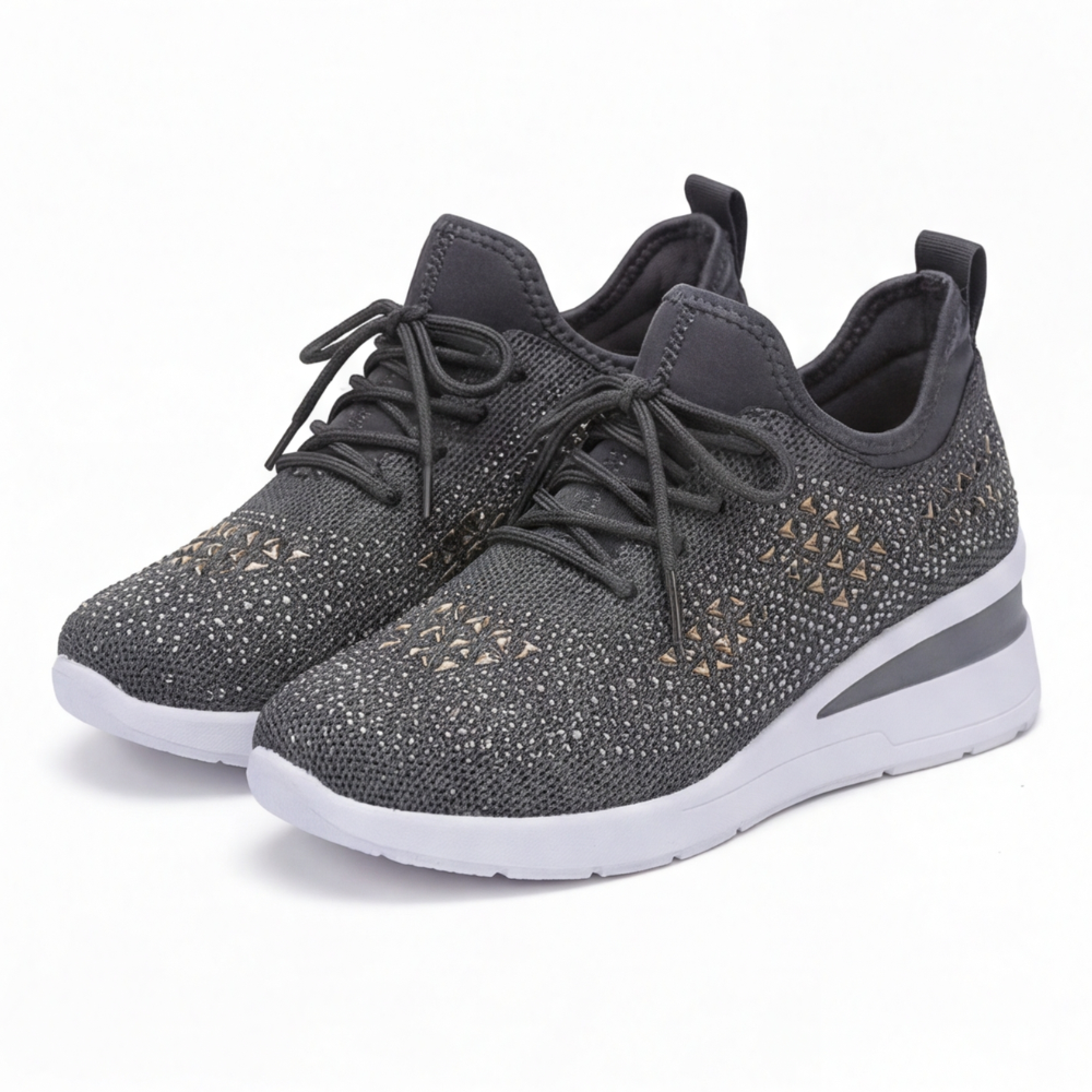 Stellara – Women’s Rhinestone Wedge Sneakers
