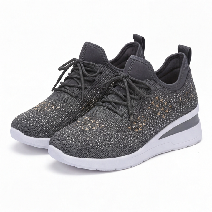 Stellara – Women’s Rhinestone Wedge Sneakers