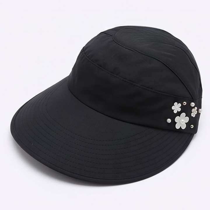 Solwen – Wide Brim Sun Visor with Ponytail Opening