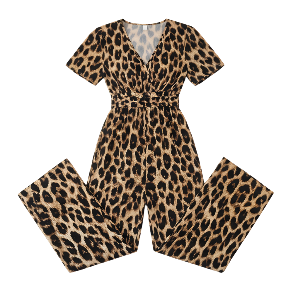 Florenza – Women's Cinched-Waist Leopard Jumpsuit