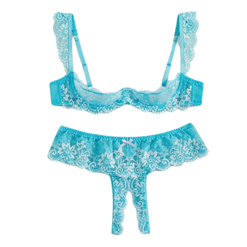 Lunaveil – Women's Floral Lace Bra and Panty Set