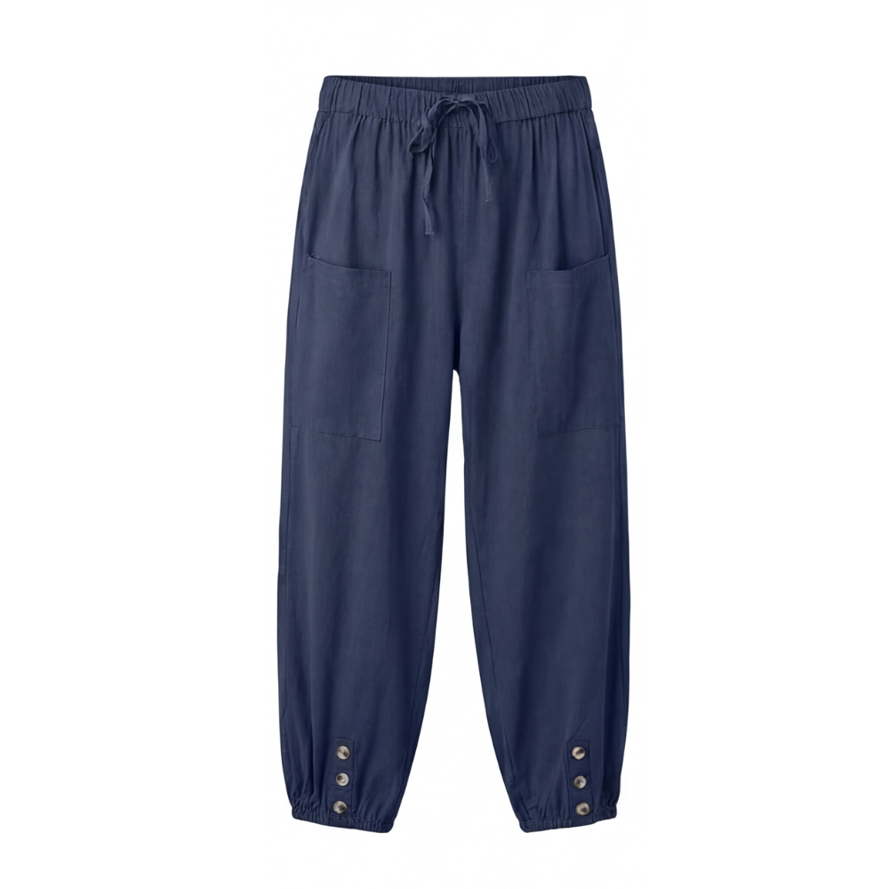Breezlin™ – Lightweight Summer Capris with Button Hem