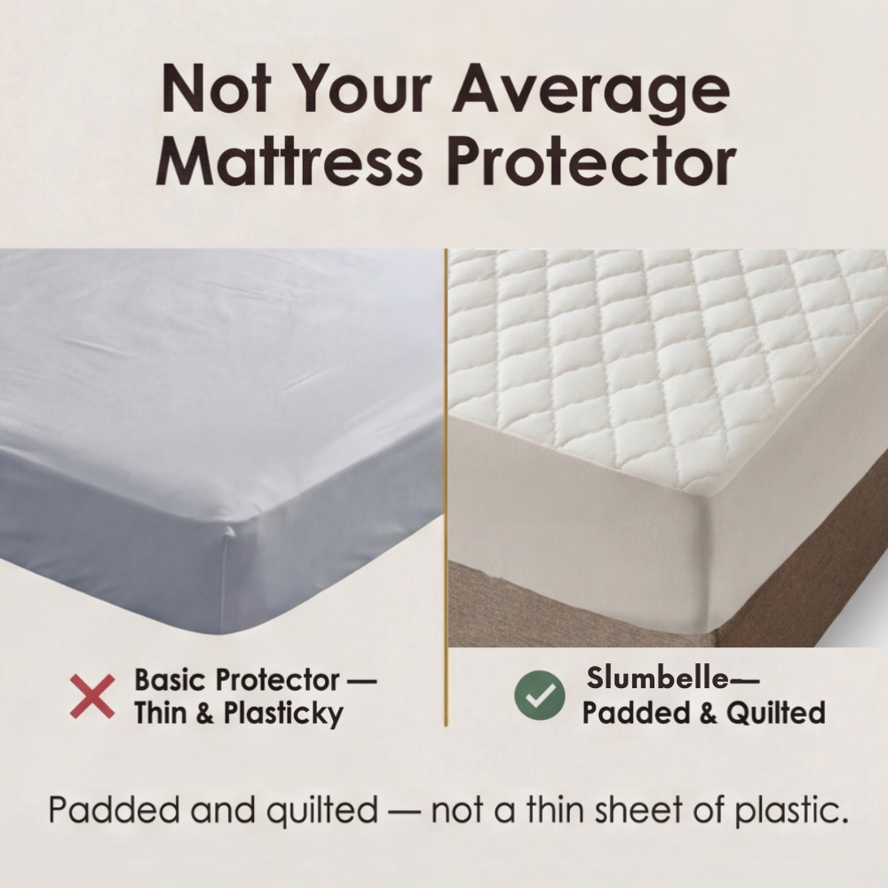 Slumbelle™ – Waterproof Quilted Mattress Cover & Pillowcase Set