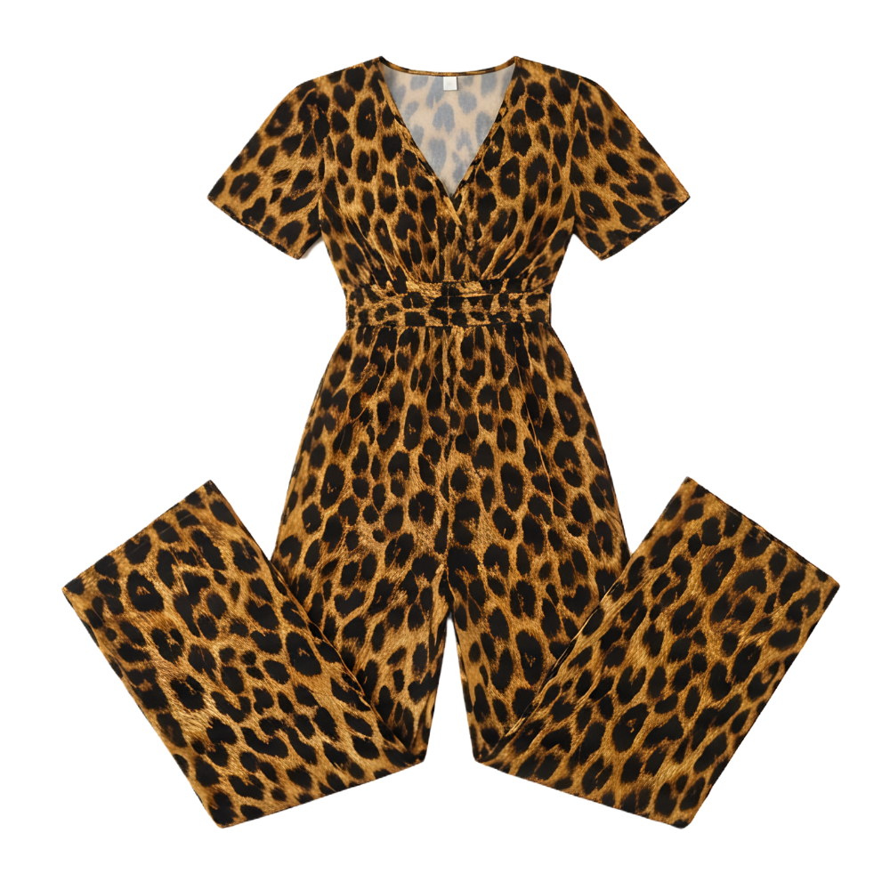 Florenza – Women's Cinched-Waist Leopard Jumpsuit
