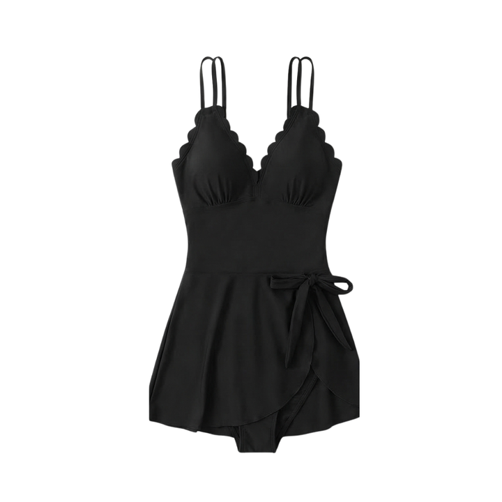 Shorala - Swimdress with Scalloped Neckline