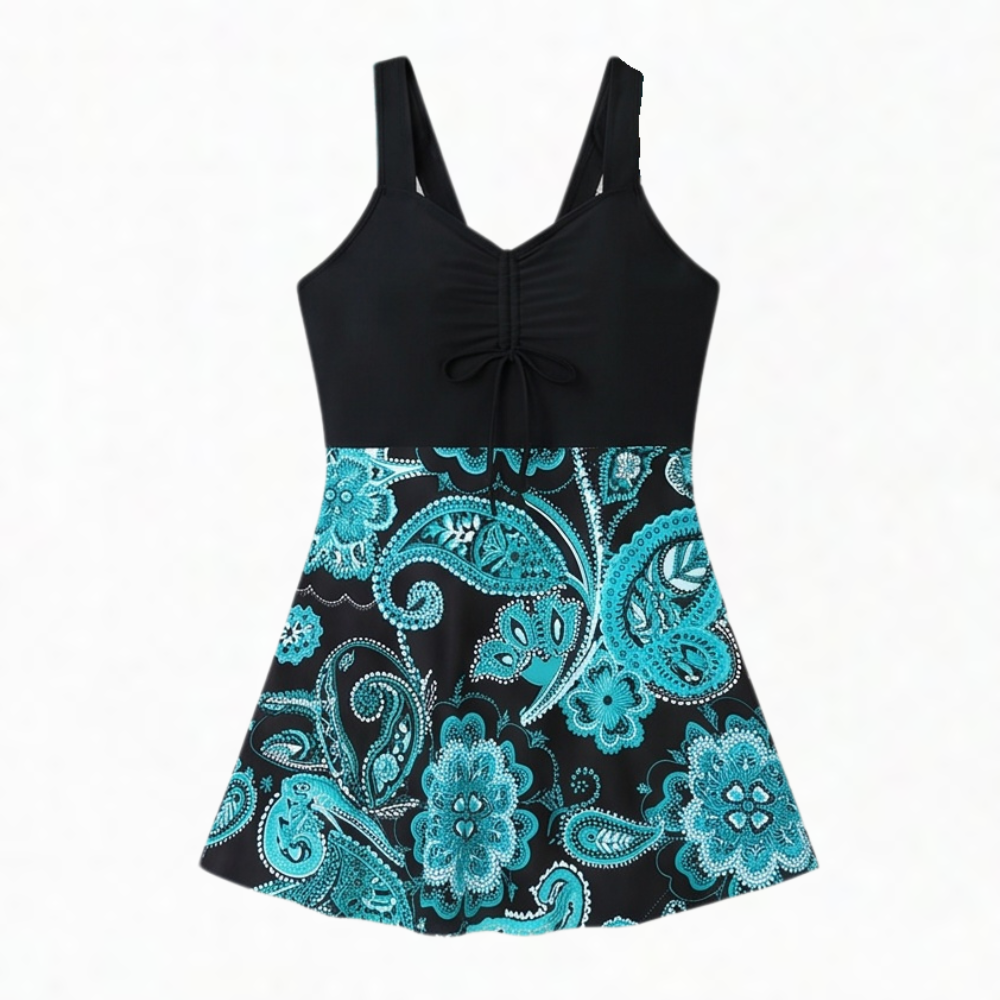 Marenza – Women's Halter Swimdress with Flowy A-Line Skirt
