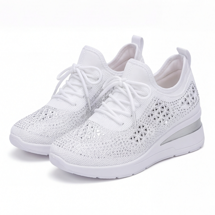 Stellara – Women’s Rhinestone Wedge Sneakers