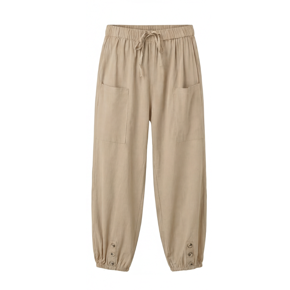 Breezlin™ – Lightweight Summer Capris with Button Hem