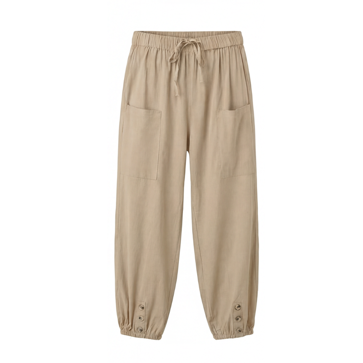 Breezlin™ – Lightweight Summer Capris with Button Hem