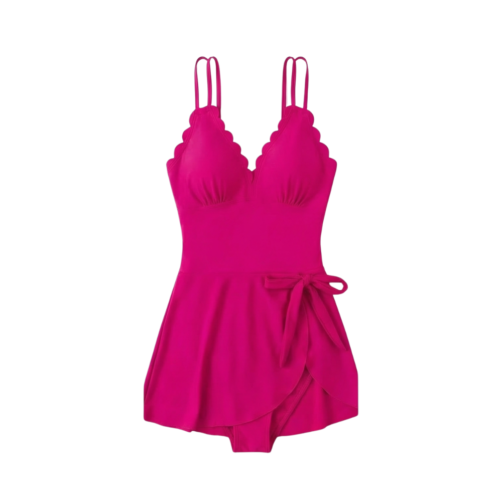 Shorala - Swimdress with Scalloped Neckline