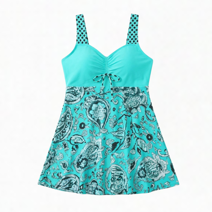 Marenza – Women's Halter Swimdress with Flowy A-Line Skirt