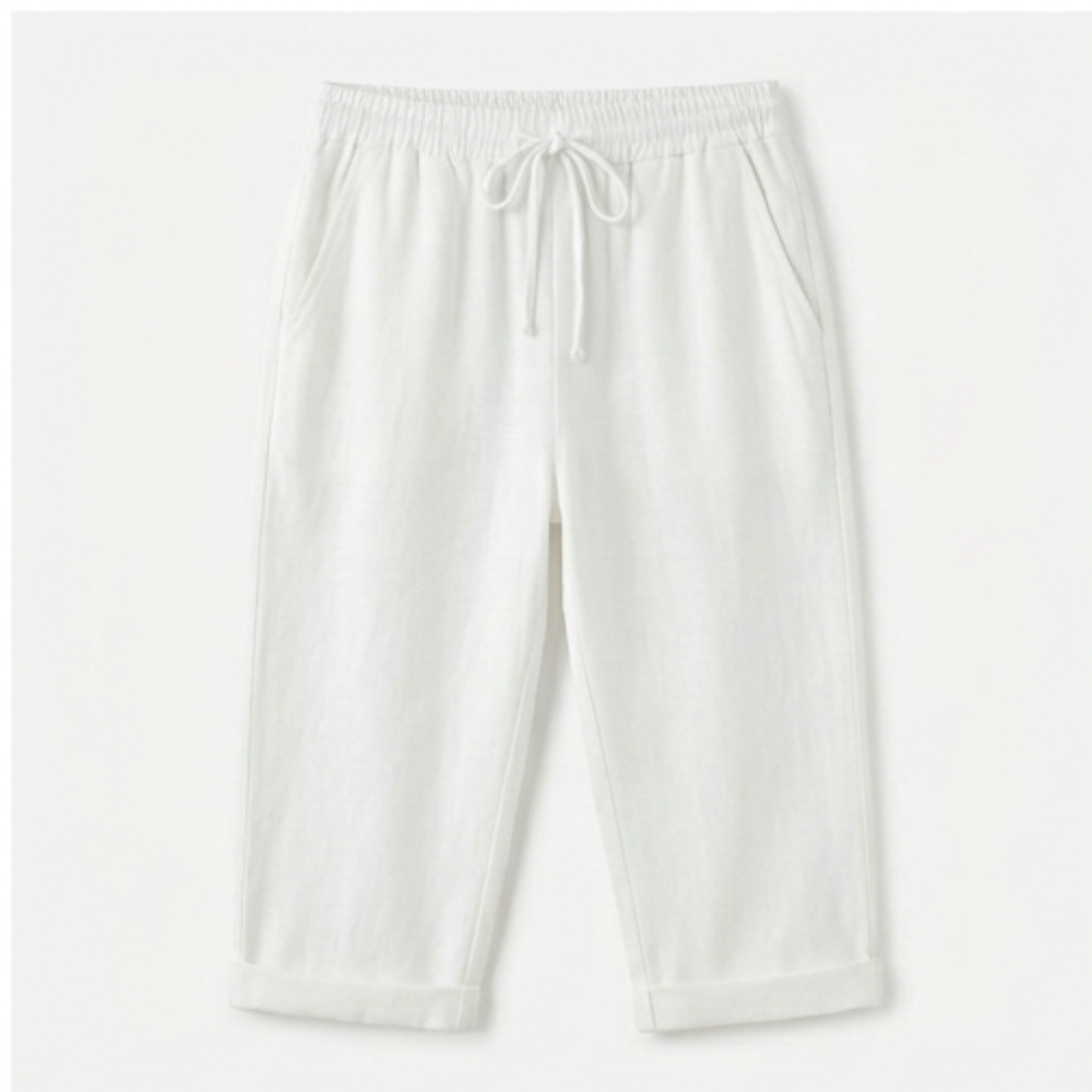 Solenna™ – Cotton-Linen Drawstring Capri
