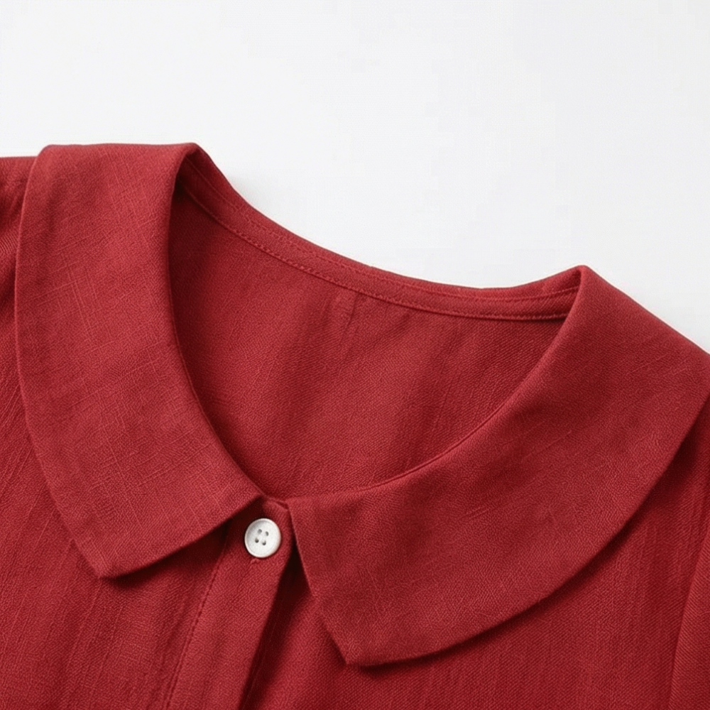 Collaré™ – Retro Peter Pan Collar Button Up Blouse