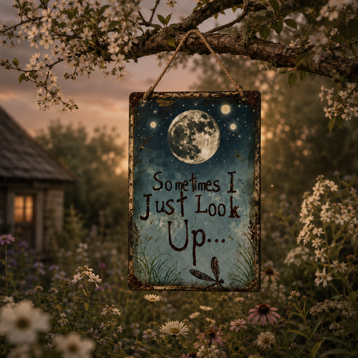 Lunavia™ – Rustic Moon Metal Sign for Porch and Garden