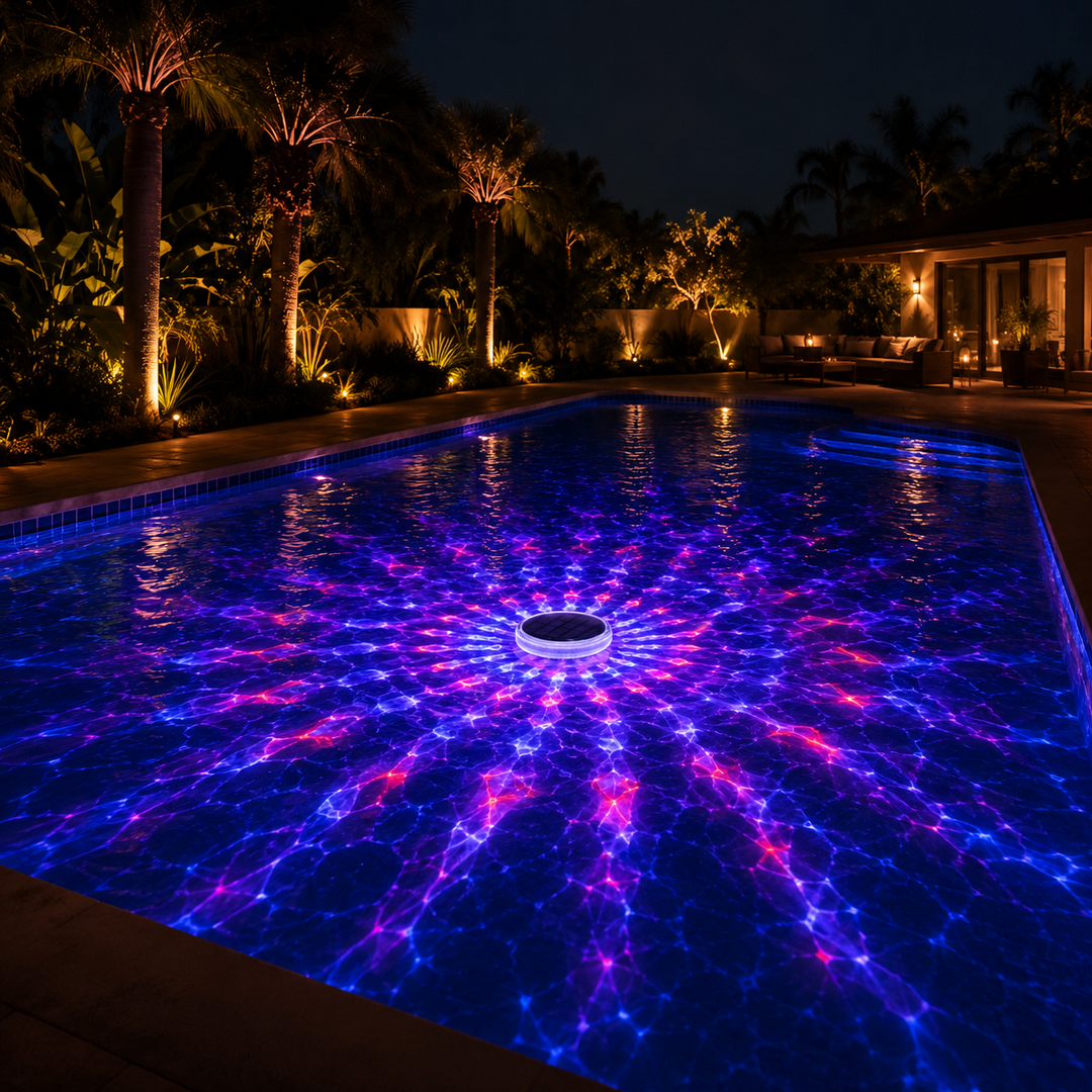 Lunara™ – Solar Floating Pool Light with Remote and Color Modes