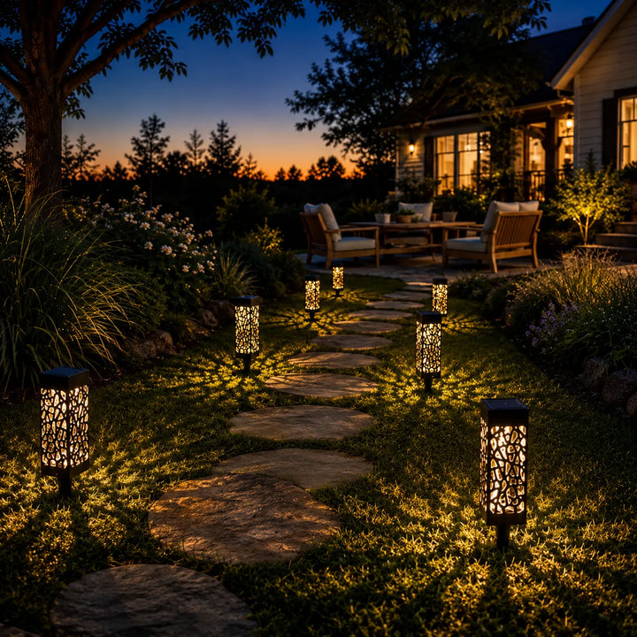 Glenmore – Solar Pathway Stake Lights with Mosaic Shadow Pattern