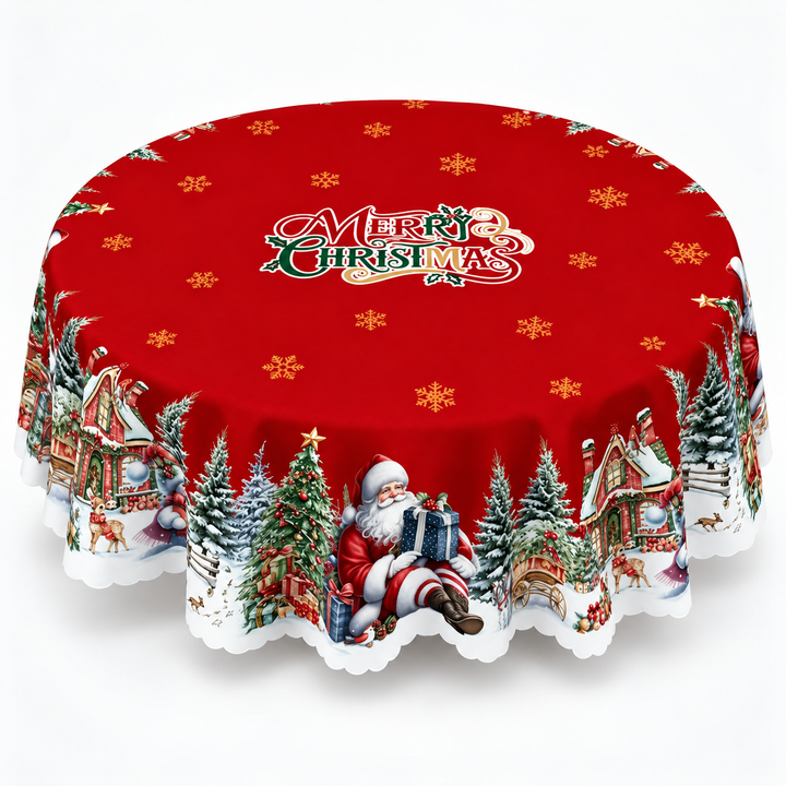 Noelora – Embossed Christmas Print Tablecloth