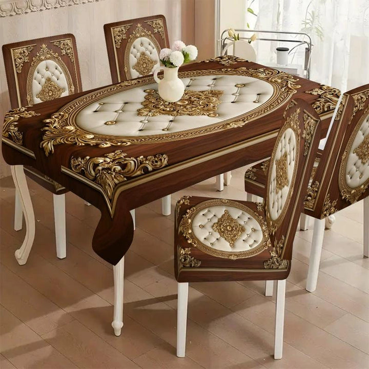 Tavolara – Ornate Embossed Tablecloth And Chair Cover Set