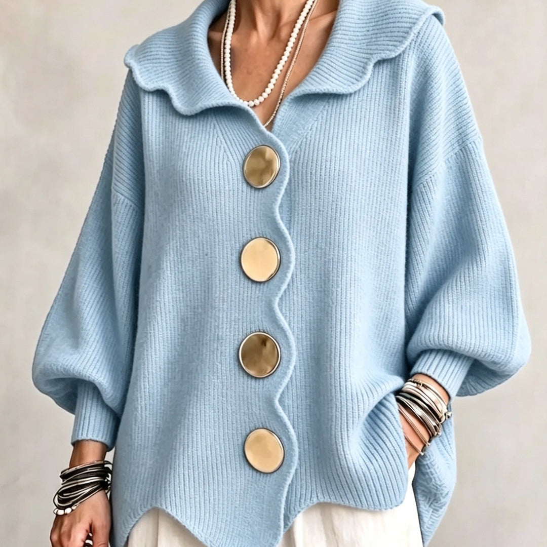 Ribelle – Ribbed Wide-Sleeve Button Cardigan