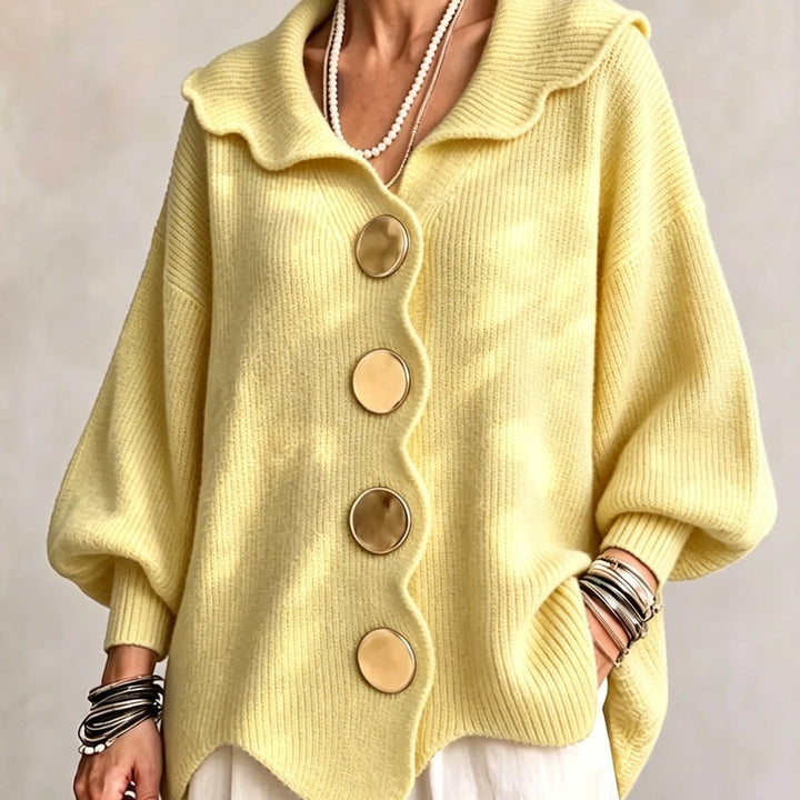 Ribelle – Ribbed Wide-Sleeve Button Cardigan