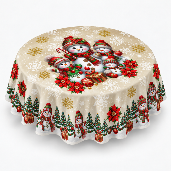 Holly & Hearth – Red Bow Printed Christmas Tablecloth