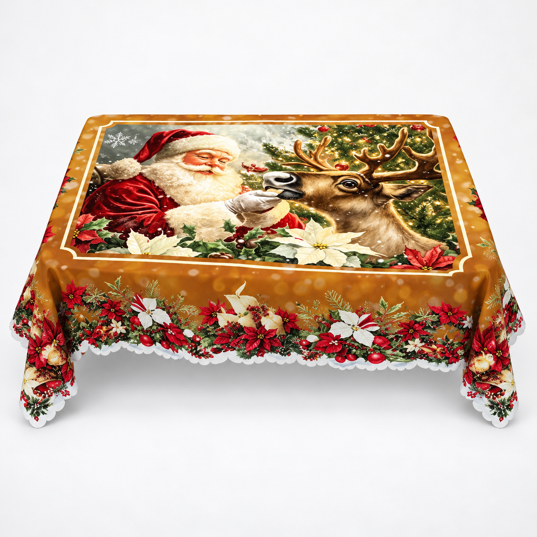 Noelora – Embossed Christmas Print Tablecloth