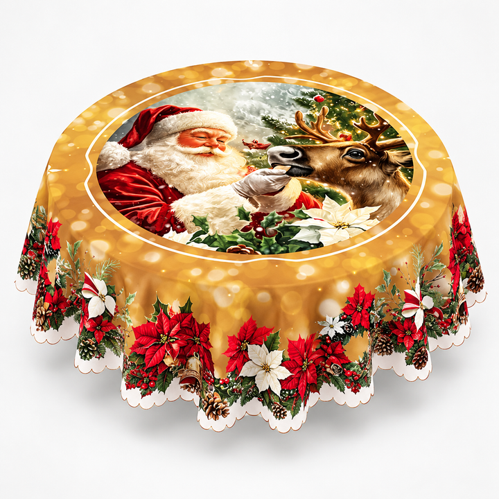 Noelora – Embossed Christmas Print Tablecloth