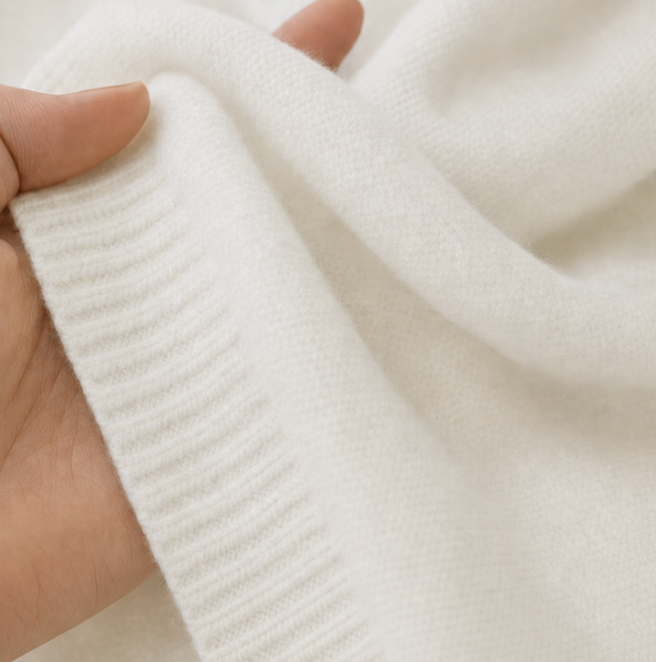 Antonia – Draped Shawl-Collar V-Neck Sweater
