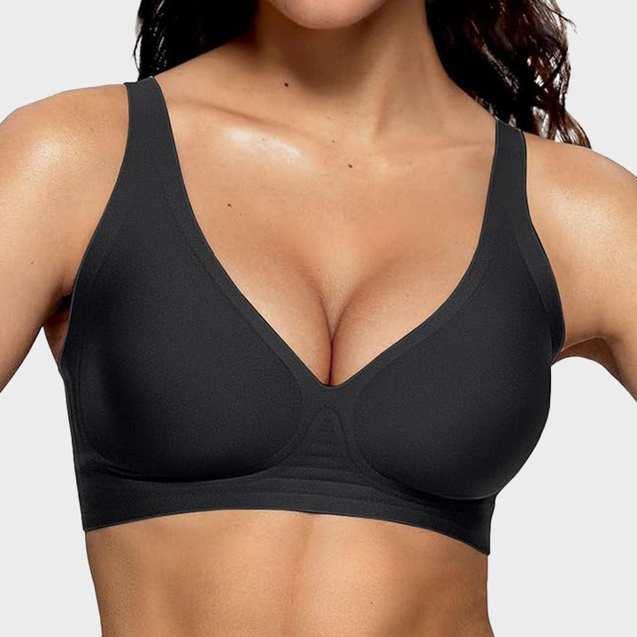 Seamvera - Women's Seamless Deep V Push-Up Wireless Bra