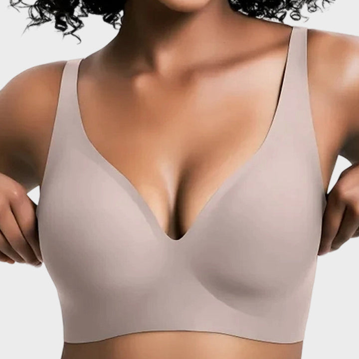 Seamvera - Women's Seamless Deep V Push-Up Wireless Bra
