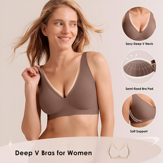 Seamvera™ – Seamless Deep V Push-Up Wireless Bra