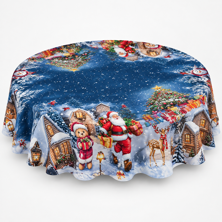 Holly & Hearth – Red Bow Printed Christmas Tablecloth