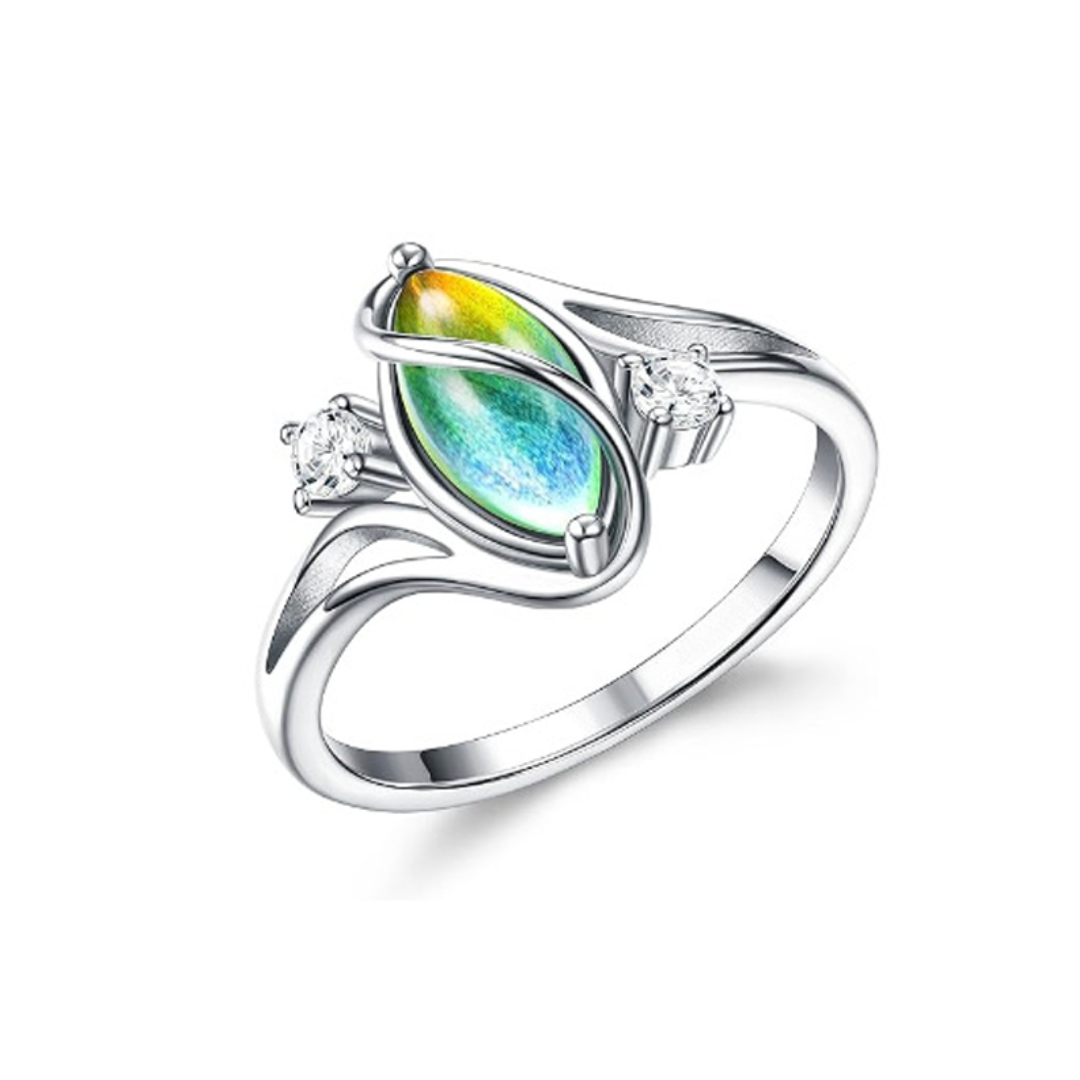 Lunara – Flowing Moonstone Ring with Crystal Accents