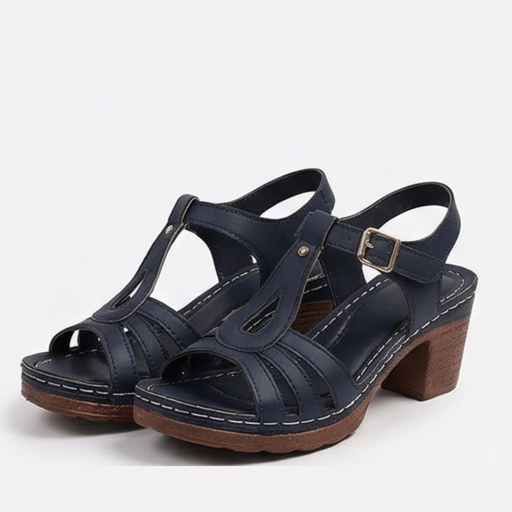 Solara – Roman Cutout Block Heel Sandals