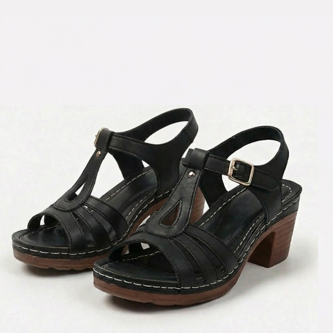 Solara – Roman Cutout Block Heel Sandals