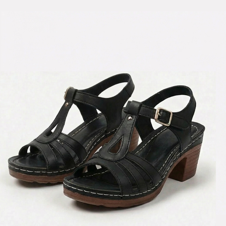 Solara – Roman Cutout Block Heel Sandals