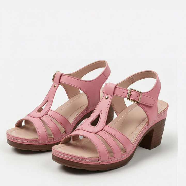 Solara – Roman Cutout Block Heel Sandals