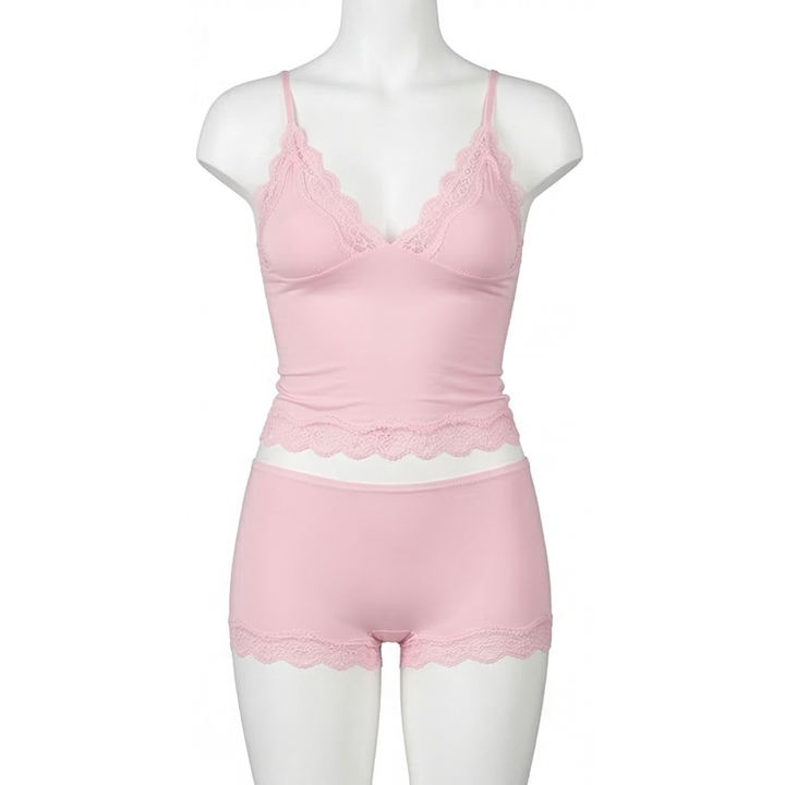 Lunaire - Seamless Lace Camisole and Boxer Brief Set