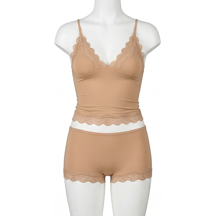 Lunaire - Seamless Lace Camisole and Boxer Brief Set