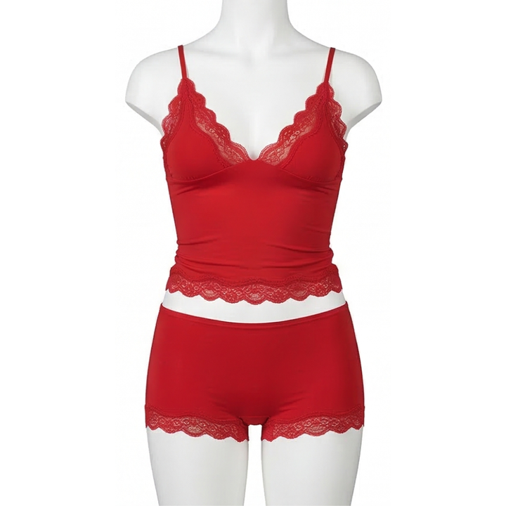 Lunaire - Seamless Lace Camisole and Boxer Brief Set