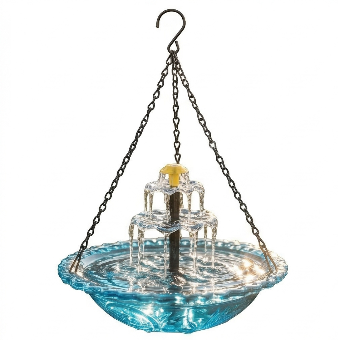 Solara - Solar Cascade Hanging Bird Fountain